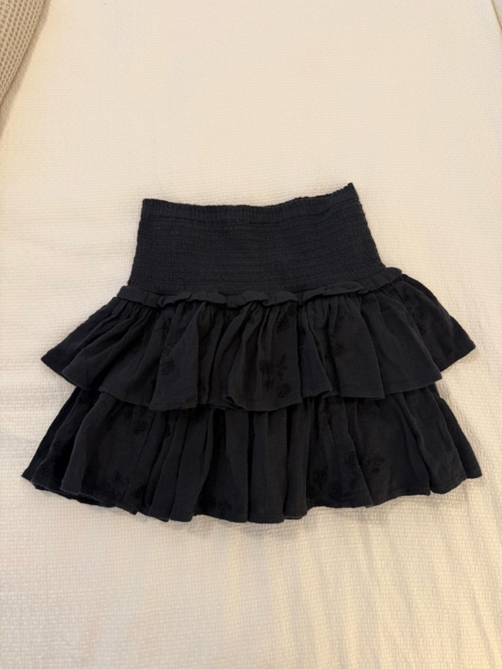 Unsubscribed Black Tiered Ruffle Skirt